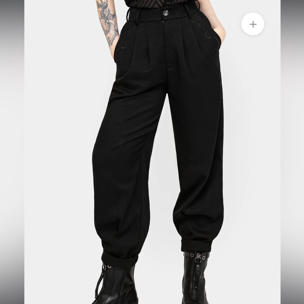 Dianne Embroidered Balloon Trousers - Black